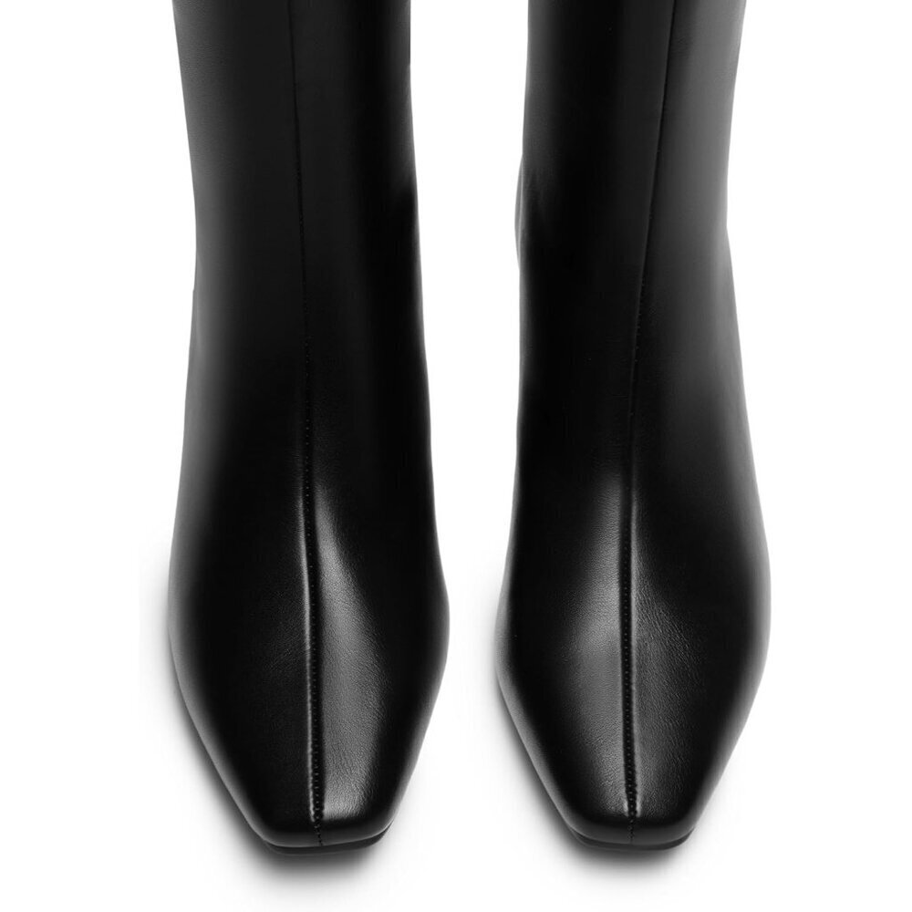 Women's Knee High Boots 2 Inch Kitten Heel Square Toe Wide Calf Long Fall Boots - Picture 6 of 8